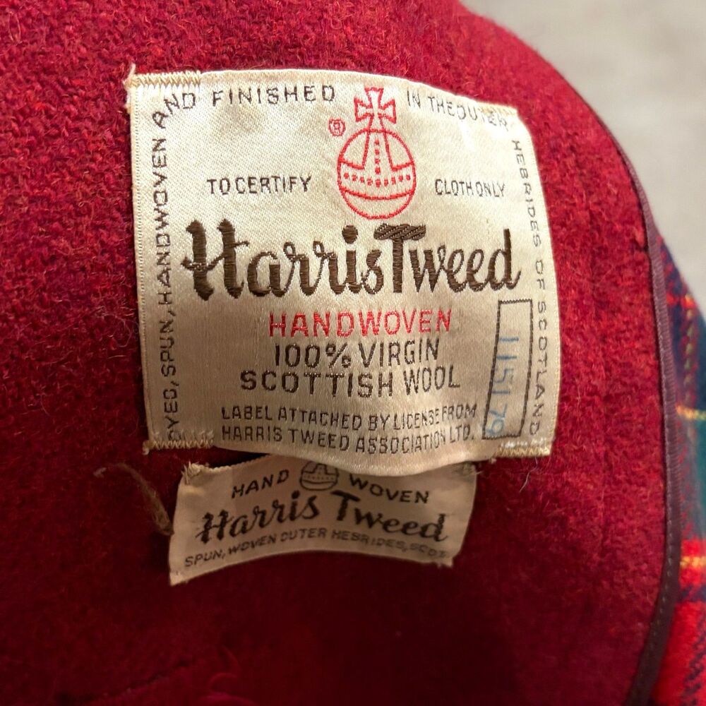Vintage 1960’s Harris Tweed Overcoat 100% Virgin Scottish Wool Red Women's Sz XL - Picture 2 of 5